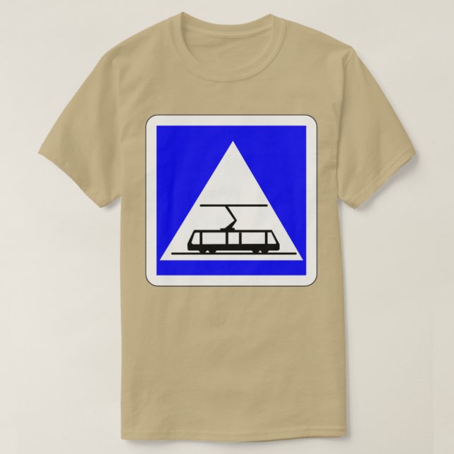 T-shirt Indicates a tram crossing (Design devant)