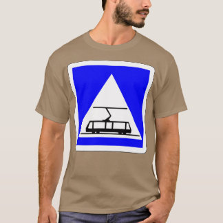 T-shirt Indicates a tram crossing