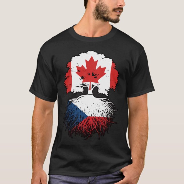 T-shirt Indicateur canadien tchèque des racines de l'arbre (Devant)