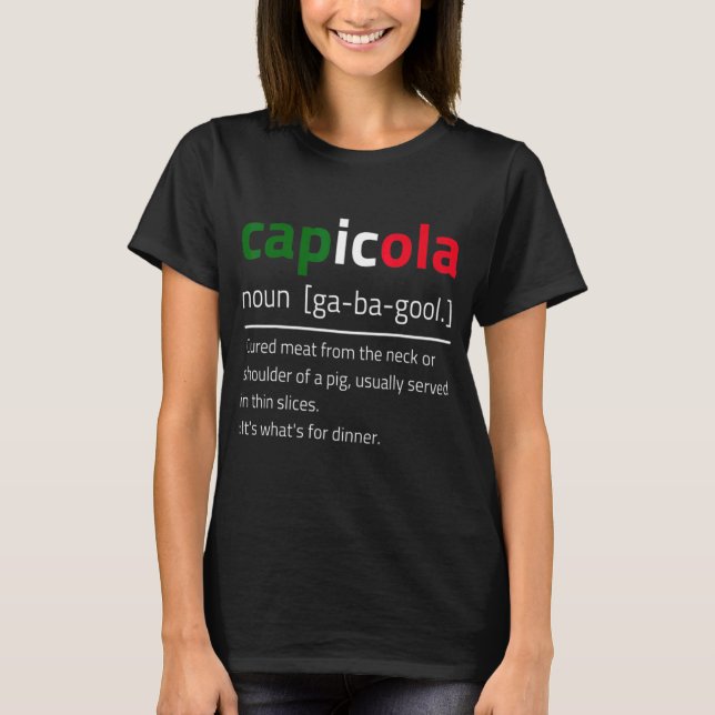 T-shirt Indicateur Capicola Gabagool Description (Devant)