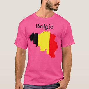T-shirt Indicateur Carte Belgique En Néerlandais