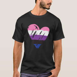 T-shirt Indicateur Coeur de Fierté Fluide Genre