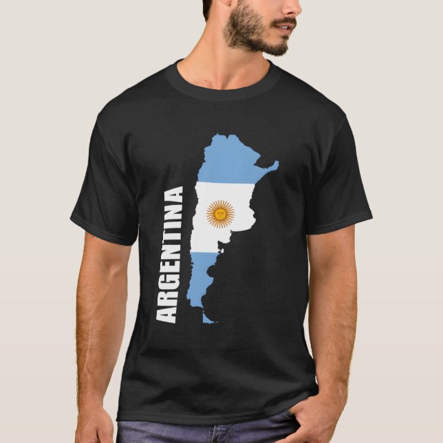 T-shirt Indicateur de carte Argentine (Devant)