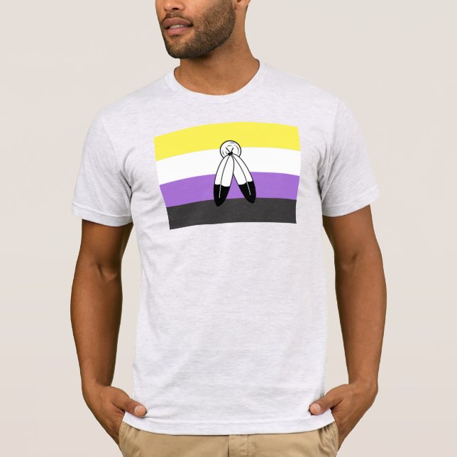T-shirt Indicateur de fierté binaire à deux esprits (Devant)