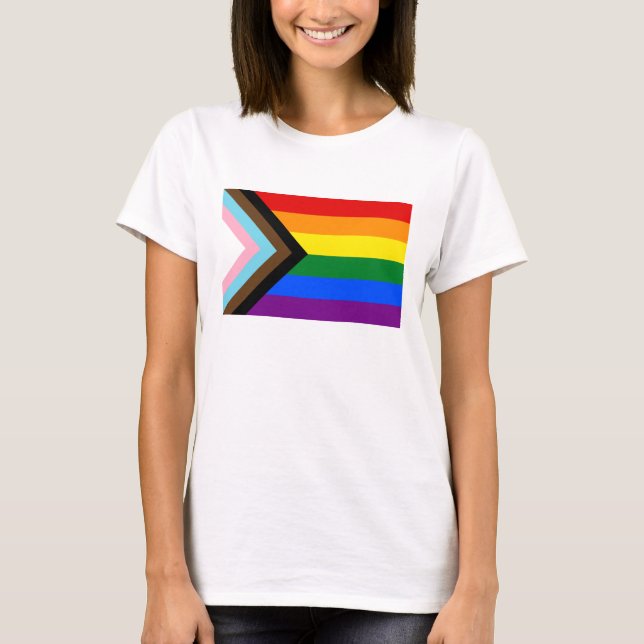 T-shirt Indicateur de fierté de progression LGBTQ+ (Devant)