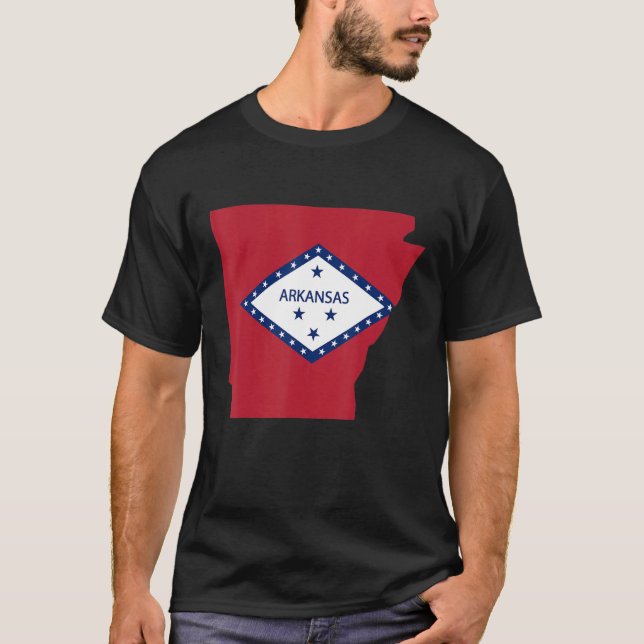 T-shirt Indicateur de forme d'état de l'Arkansas (Devant)
