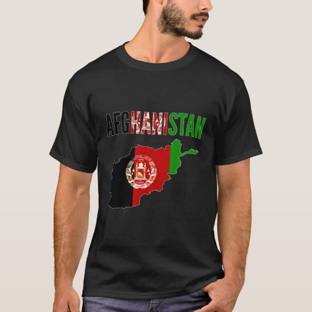 T-shirt Indicateur de la carte de pays Afghanistan (Devant)