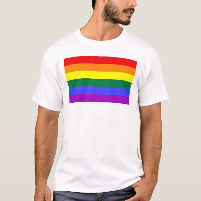 T-shirt Indicateur de la fierté arc-en-ciel (Devant)