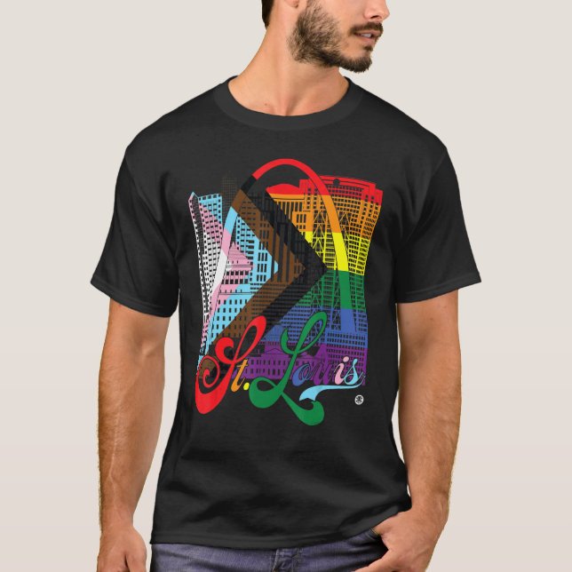 T-shirt Indicateur de la Fierté de progression carrée de S (Devant)