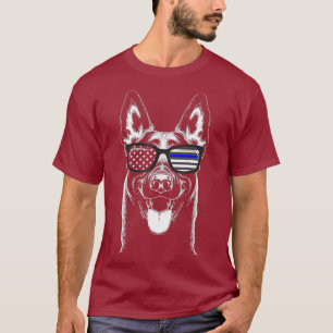 T-shirt Indicateur de ligne Bleu mince de l'unité K9