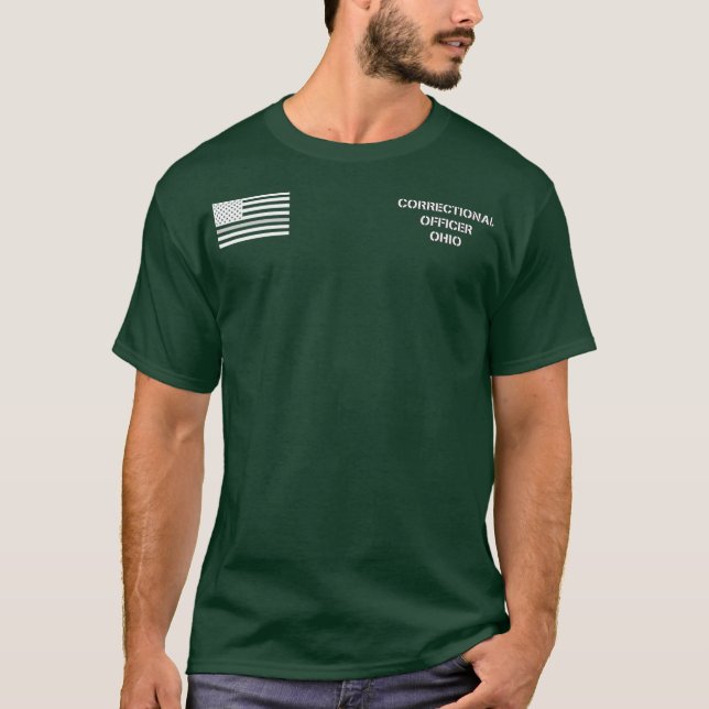 T-shirt Indicateur de ligne gris mince de l'agent correcti (Devant)