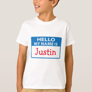 T-shirt Indicateur de nom Hello