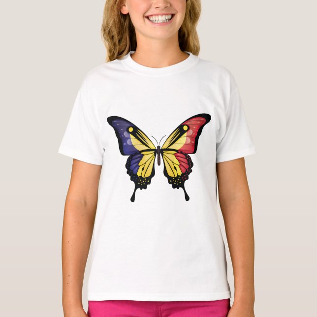 T-shirt Indicateur de papillon d'hirondelle de Roumanie (Devant)