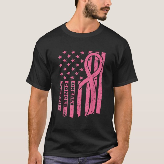 T-shirt Indicateur de sensibilisation au cancer du sein Ét (Devant)