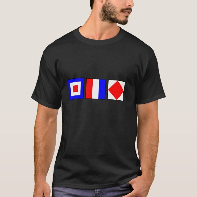 T-shirt Indicateur de signal Nautique WTF (Devant)