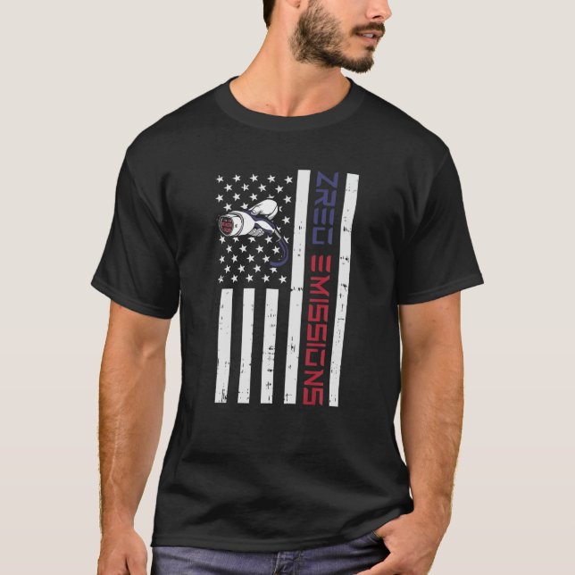 T-shirt Indicateur de voiture électrique américain Zéro Ém (Devant)