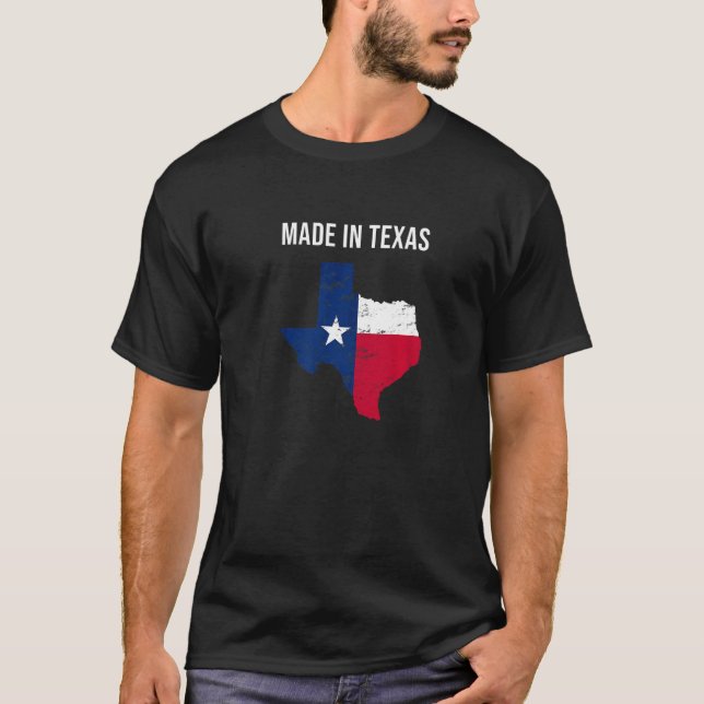 T-shirt Indicateur Fabriqué Au Texas State (Devant)