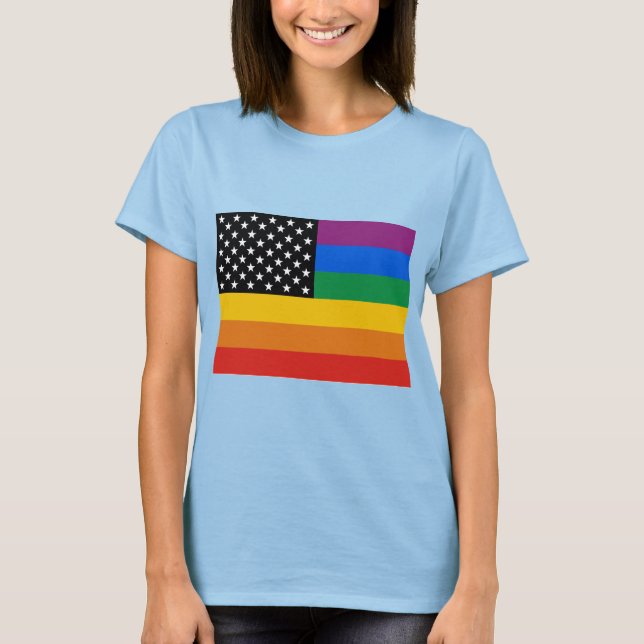 T-shirt Indicateur gay pride (Devant)