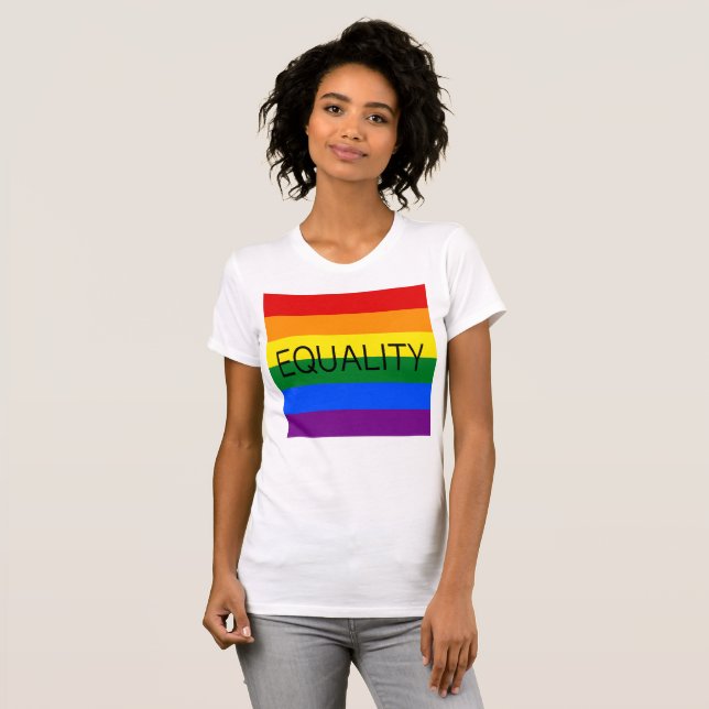 T-shirt Indicateur Gay pride ÉGALITÉ (Devant entier)
