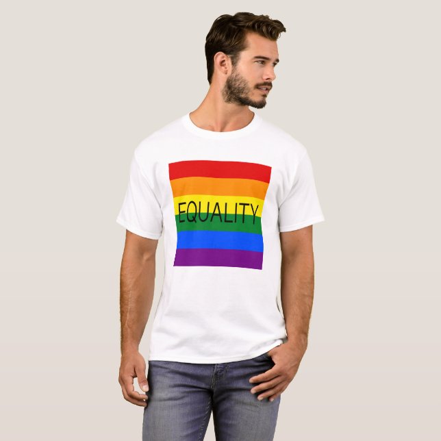 T-shirt Indicateur Gay pride ÉGALITÉ (Devant entier)