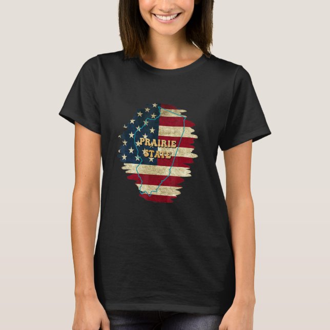 T-shirt Indicateur Illinois Il Us (Devant)