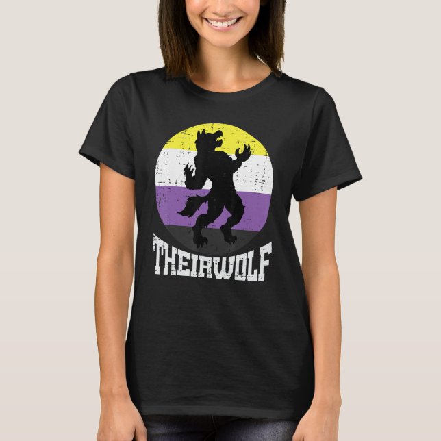 T-shirt Indicateur NB de leur loup non binaire Pride non b (Devant)