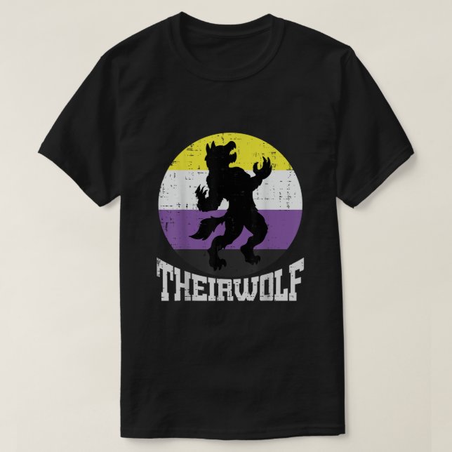 T-shirt Indicateur NB de leur loup non binaire Pride non b (Design devant)