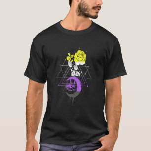 T-shirt Indicateur non binaire non binaire Rose de lune OE