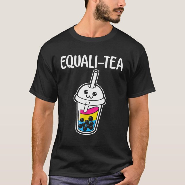 T-shirt Indicateur Pansexual du thé au lait en bulle (Devant)