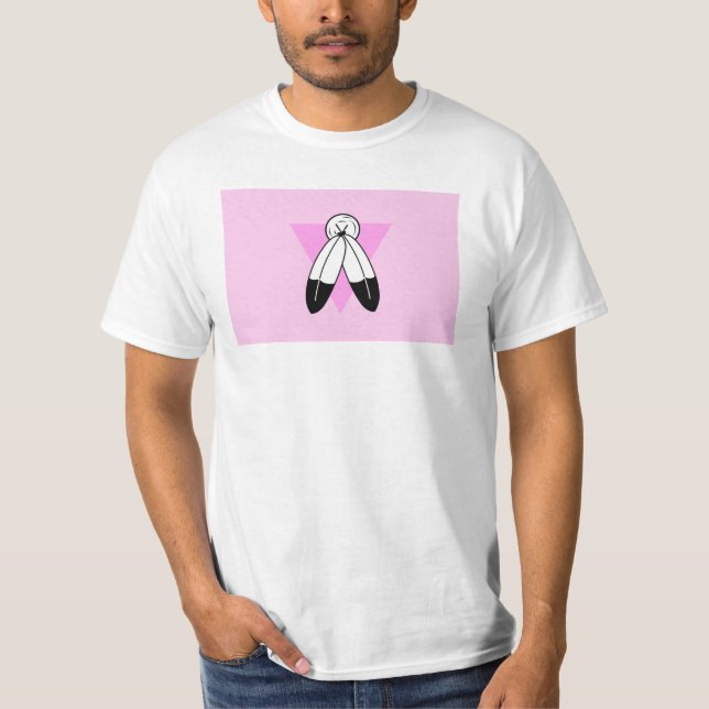 T-shirt Indicateur triangle rose à deux esprits (Devant)