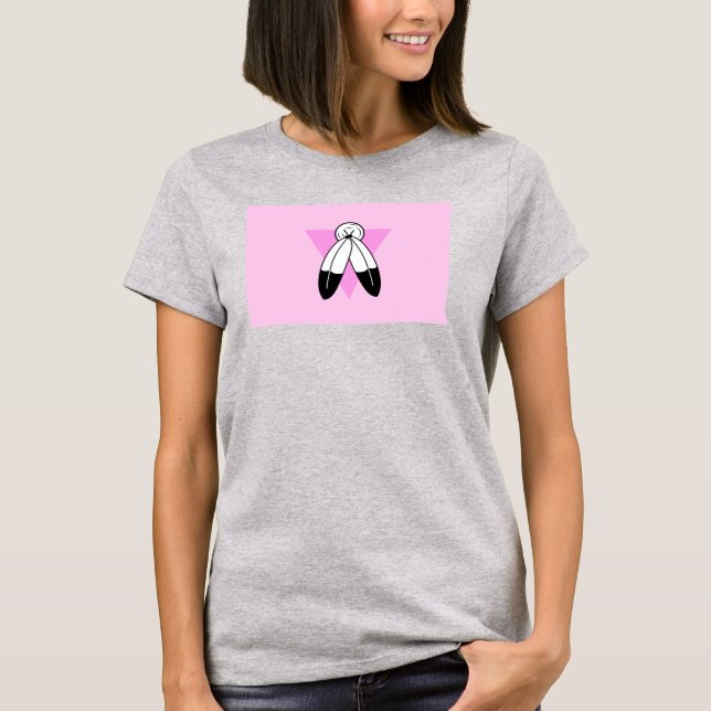 T-shirt Indicateur triangle rose à deux esprits (Devant)