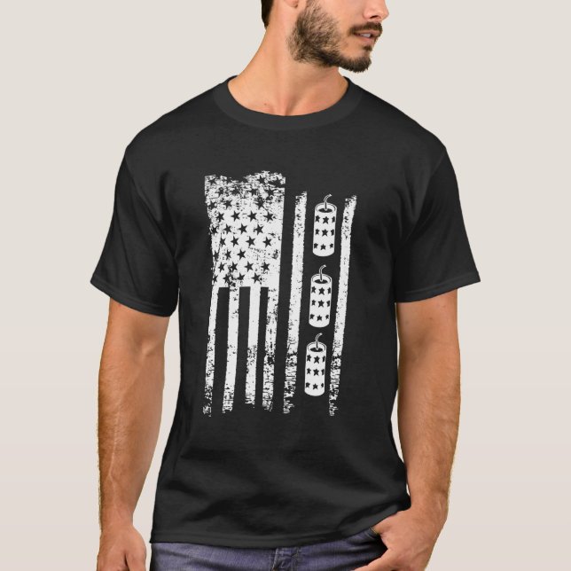 T-shirt Indicateur Us 4 juillet feux d'artifice (Devant)