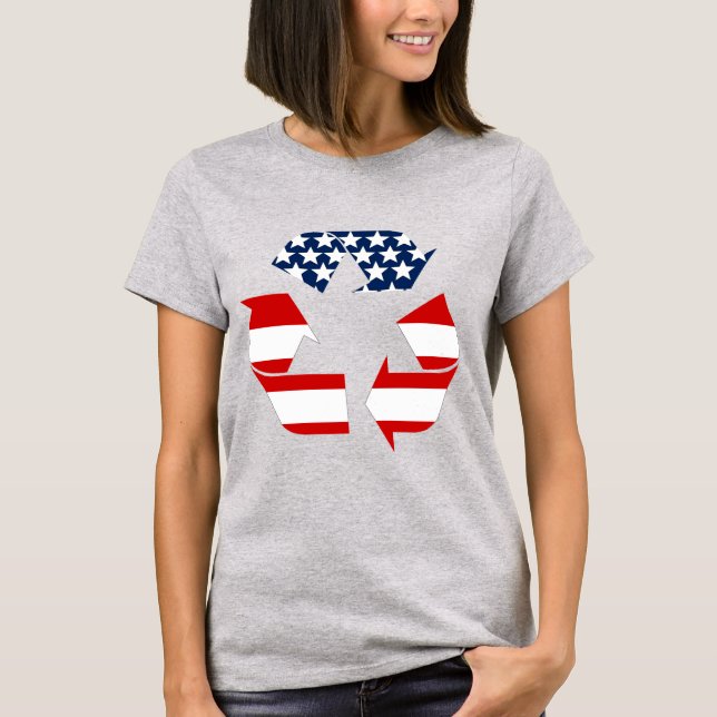 T-shirt Indicateur USA - Symbole rouge blanc & bleu Recycl (Devant)