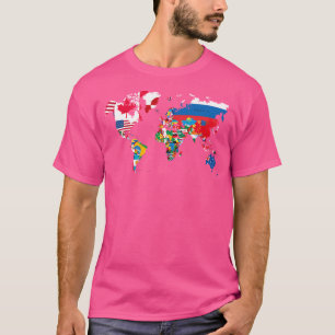 T-shirt Indicateurs de la carte du monde du voyage