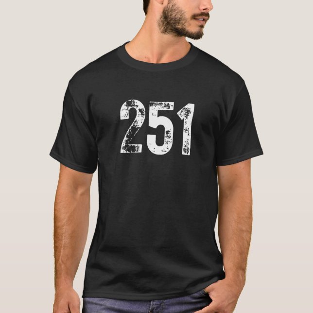 T-shirt Indicatif régional 251 Mobile AL Code régional de  (Devant)