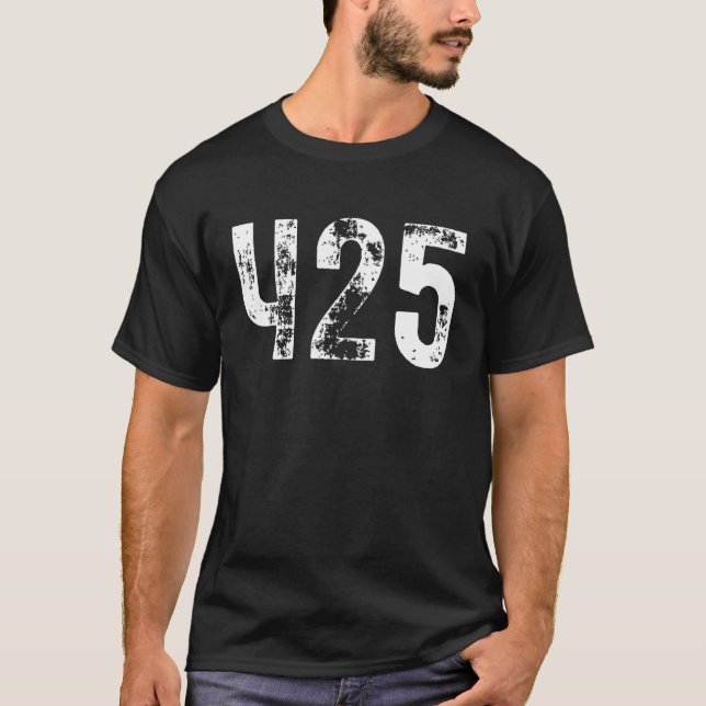 T-shirt Indicatif Régional 425 Pour Seattle Washington Wa  (Devant)