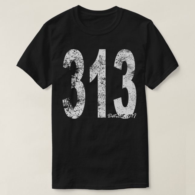 T-shirt Indicatif régional vintage 313 (Design devant)