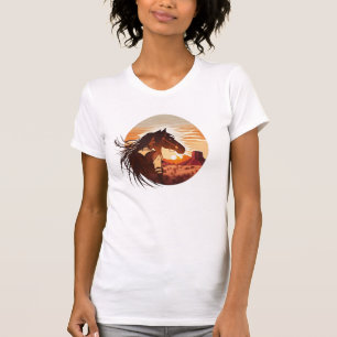 T-shirt Indien Avec Cheval Dans Le Désert