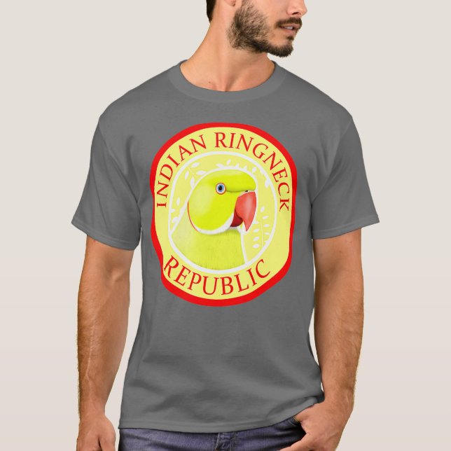 T-shirt Indien Ringneck Parrot Jaune (Devant)
