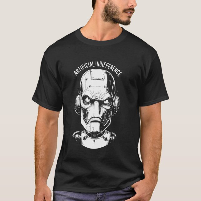 T-shirt Indifférence Artificielle Drôle Machine Robot Inte (Devant)
