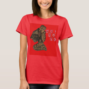 T-shirt Indonesi Shadow Puppet Hohoho Design sur toile rou