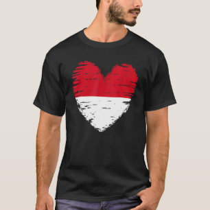 T-shirt Indonésie Coeur Outfit Indonésie Coeur Drapeau J'a
