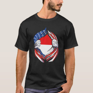 T-shirt Indonésie Drapeau Américain Fière de Mon Indonésie