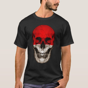 T-shirt Indonésie Drapeau crâne Indonésie racines indonési