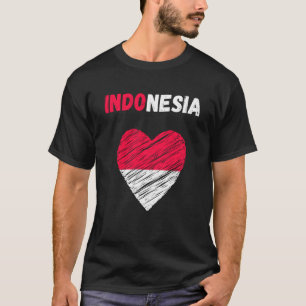 T-shirt Indonésie Drapeau Holiday Indonésie Coeur indonési