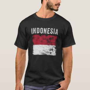 T-shirt Indonésie Drapeau Hommes Distorsion Femmes Enfants