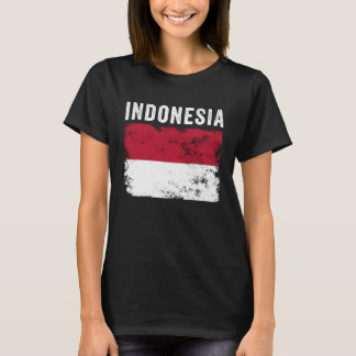 T-shirt Indonésie Drapeau Hommes en détresse Femmes Enfant