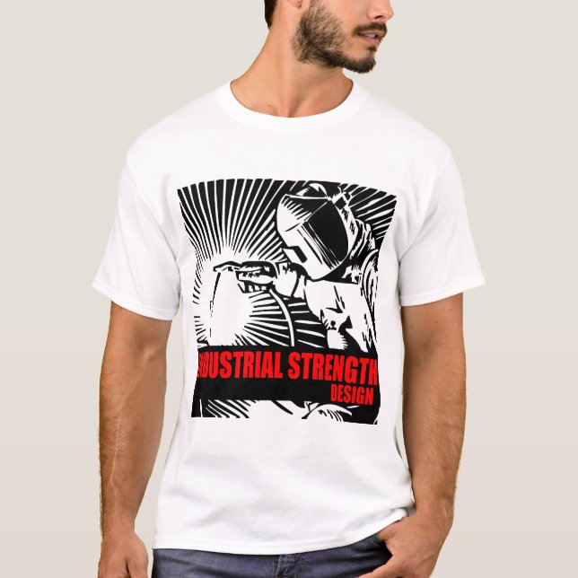 T-shirt industriel de conception de force (Devant)
