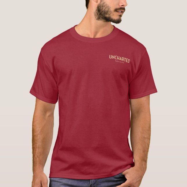 T-shirt inexploré avec URL - rouge foncé (Devant)