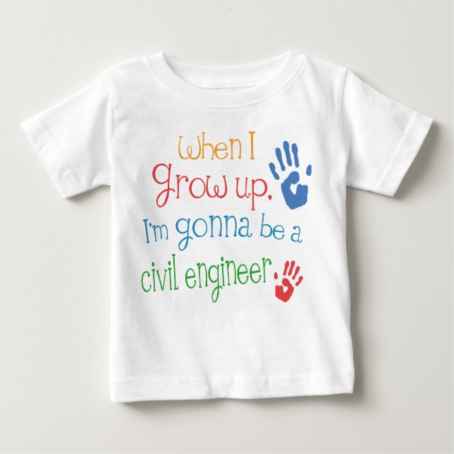 T-shirt infantile civil de bébé d'ingénieur (Devant)